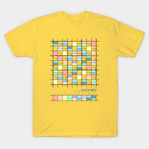 Mydoku_004_H001_002_F: Sudoku, Sudoku coloring, logic, logic puzzle, holiday puzzle, fun, away from screen T-Shirt by Mydoku